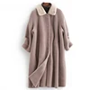 Female New Winter purple Fur Coat winter Fur Collar real wool fur coat