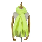 Environmental plain green eco-friendly pashmina shawl women scarf wholesale ladies scarves