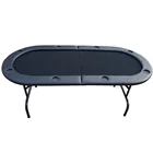 Texas Poker Table Casino Folding YUANHE 72 Inch Folding 8 Player Black Casino Texas Hold'em Gambling Poker Table