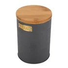 Good quality metal Tea sugar coffee canister with bamboo lid set of 3 for kitchen storage