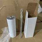 600ml sublimation blanks tumbler double wall 18/8 steel thermos blank Sublimation skinny tumbler with straw