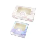 Customized Foldable Color Cardboard Biscuit Cookies Cake Box Packaging With Clear Window
