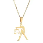 2020 新ファッションゾディアック天秤座ネックレスペンダントミニマリスト星座模造ジュエリー 18 で 18k ゴールドメッキジャニスジュエリー