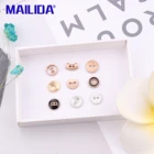 Metal Button Short Sleeve Up Shirt for Men and Women-Mailida