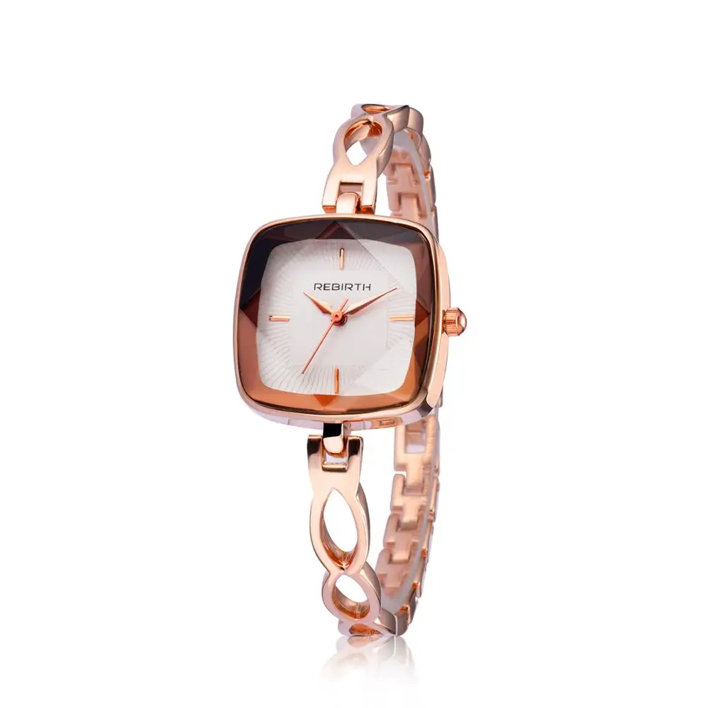 REBIRTH RE112 Lady's Quartz Bracelet Watch Simple Style Stainless Steel Band Business Watch