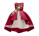 Mingyue Princess Children Frock Model Girls Dresses 8 Years Kids Satin Fancy Flower Print Dress 2948