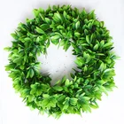 New fashion Handmade Wreath with natural leaves Greenery Spring Front Door Wreath green spring wreath