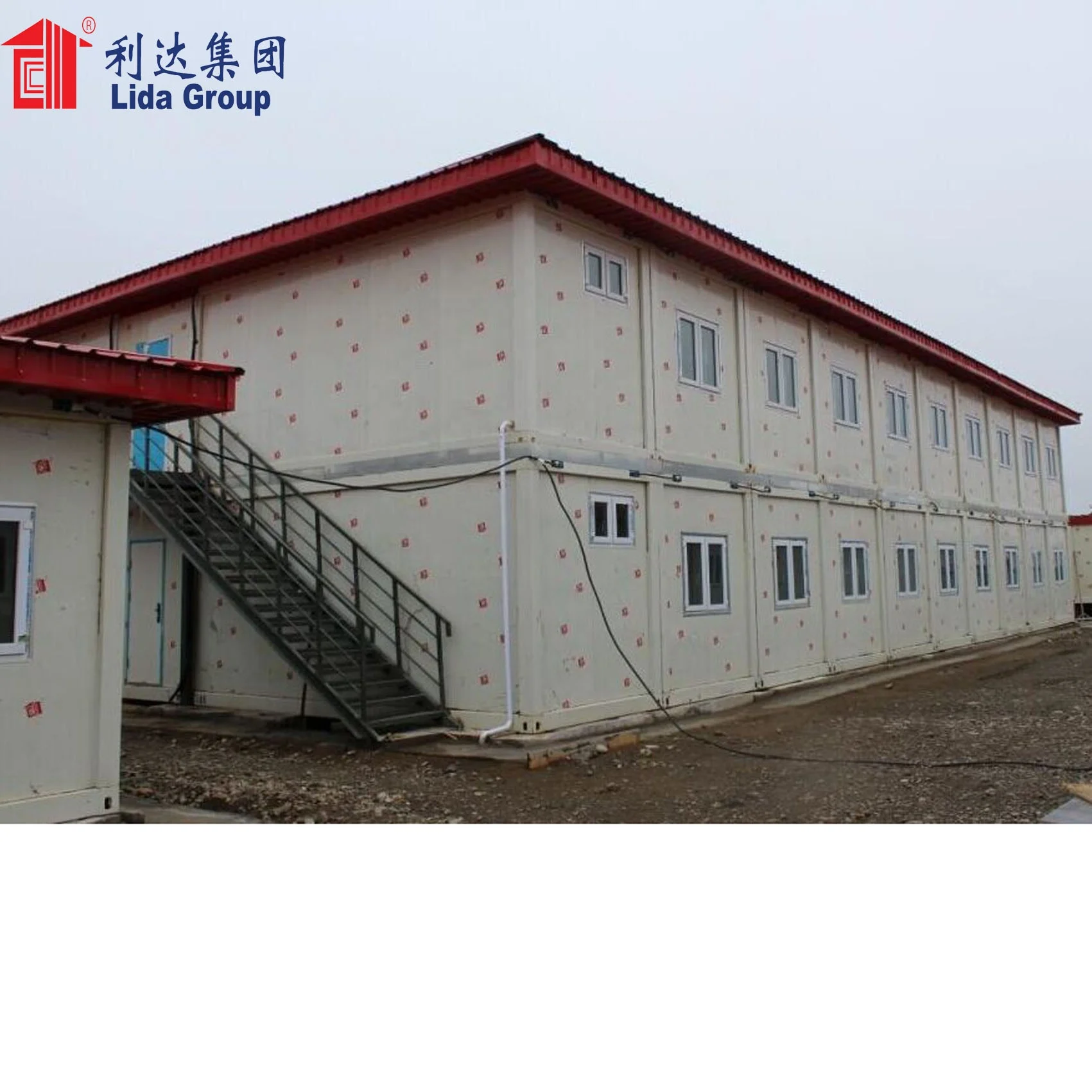 steel structure and sandwich panel wall and roof container modular house
