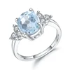 Abiding Natural Topaz Gemstone Wedding Band Engagement Rings Fashion 925 Sterling Silver Jewelry Ring