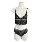 New Lace bra set and Panty Sets Push Up Embroidery Black bralette