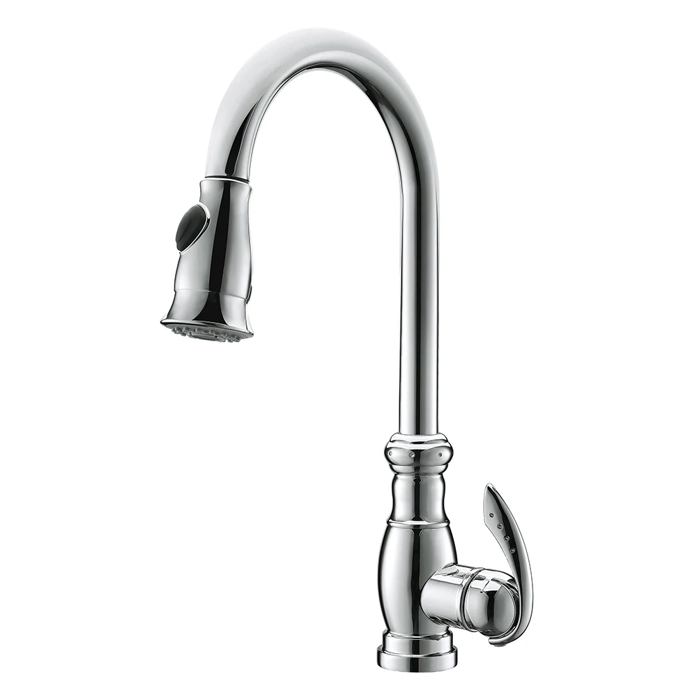 Project Hot Sale Hot and Cold Water Tap Chrome Finish Lead-Free Brass Sink Mixer Single Handle UPC Kitchen Faucet