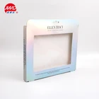 New design custom size logo printing cosmetic gift paper packaging box with clear pvc window