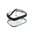 Outdoor waterproof colorful transparent PVC travel cosmetic bag with handle