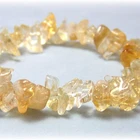 Charming Natural Brazil Yellow Crystal Chips Stretch Bracelet