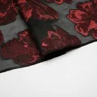 JDJ3521M6-L new designs red floral chiffon polyester brocade jacquard textiles fabric