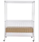Luxury acrylic baby crib bed, baby furniture, knock down baby crib