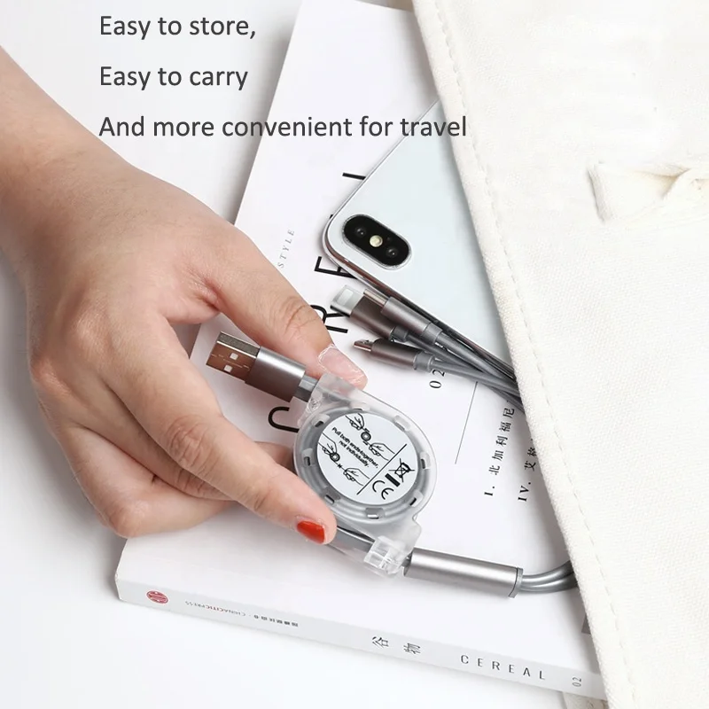 New Retractable 3 in 1 micro usb cable USB C - ANKUX.COM