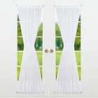 Wholesale white 2 panels voile french door sheer curtains for the living room