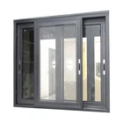 NFRC CE standard Factory power coated fire rated double tempered insulated glass Aluminum Sliding Window