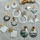 fine natural sea shell jewelry geometric seashell earrings for 2020 latest design