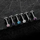 2020 factory direct supply amazon hot style steel zircon body piercing jewelry inner teeth star shape lip nail