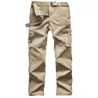 Men's cargo pants outdoor workout windproof casual plain cargo long trousers with 8 pockets