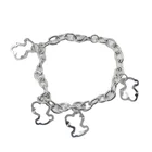 Stainless Steel Cute Bear Pendant Link Chain Bracelet