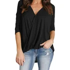 Black Casual Women Blouse Long Sleeve Ladies Tops