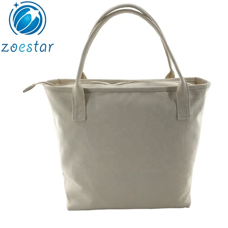 Canvas One Compartment Handbag with Interior Pocket Large Cotton Shopping Tote Bag