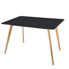 Panel Modern Black White Wooden Dining Table Set Chairs Basse For 6 Seaters Furniture