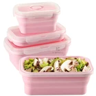 Microwavable Silicone Food Storage Containers Collapsible Lunch Box