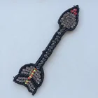 Work Patch Beaded Applique Patch Hand Applique Embroidery Work Rhinestone Flower Bead Patch For Clothing