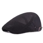 Men Breathable mesh Summer Newsboy Beret Cap Cabbie Flat Ivy hats