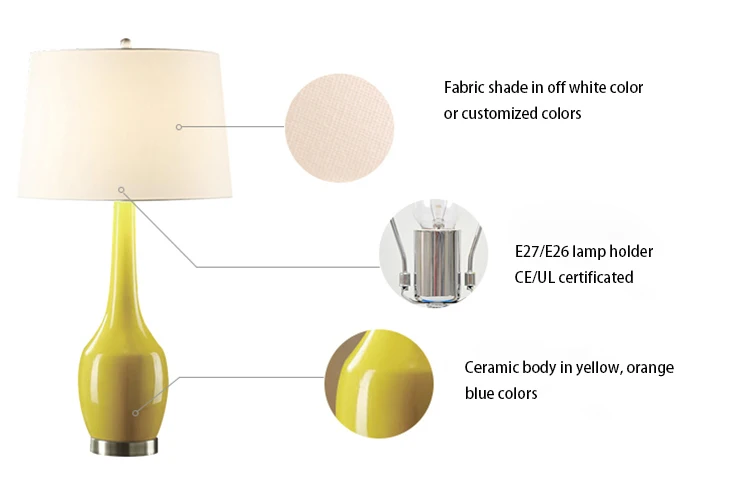 2019 hot sell modern european chinese style colorful ceramic table lights for home