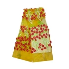 Embroidery Tulle Net Lace fabric With Appliques And 3D Flowers French Net Lace Dress