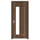 Interior Finished Surface PVC laminated WPC Door Panel Glass Door