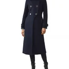New style 2020 Women Point collar Long sleeves Wool-Blend Military Coat