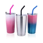 Custom Color Powder Coated Coffee Mug Insulated Double Stainless Steel Tumbler with Lid vacuum double wall tumbler