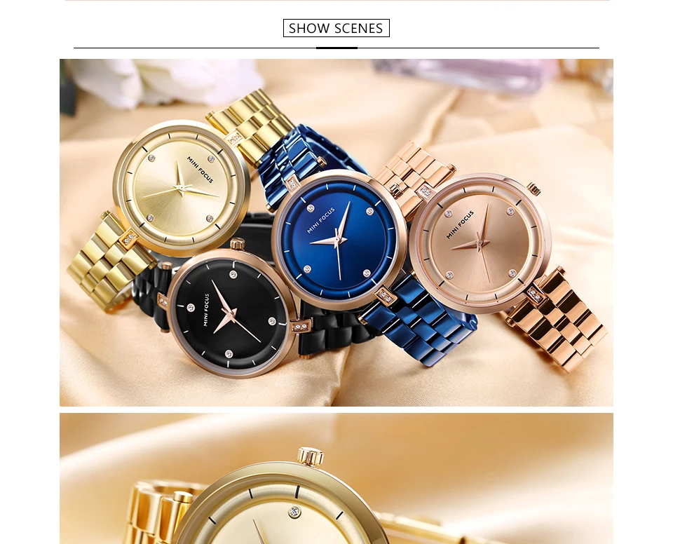 Mini Focus 0120 Elegant Ladies Quartz Diamond Waterproof