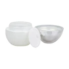 custom 50g glass cosmetic cream jar with double wall plastic lid