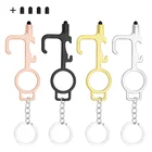 Custom Key Custom Hygiene Hand Brass No Touch Keychain Door Opener Tool Set Key Smart Phone