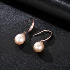 925 Rose Gold Earrings Fashion 925 Sterling Silver Rose Gold Hook Freshwater Pearl Aaa Hook Earrings