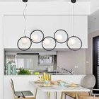 Modern Pendant Lamp Design Modern Creative Design Black Iron Ring White Ball Decorative Living Room Pendant Lamp