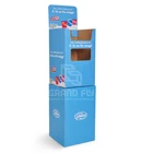 Printed Cardboard Display Bin for Cups/Bottles, Advertising Custom Corrugated Temporary Free Standing Display Bin