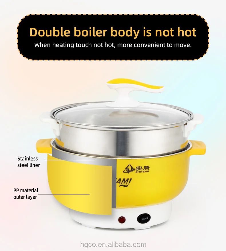 Portable 20cm/22cm/24cm/26cm Electric hot pot / Electric cooking pot / Shabu pot for takeaway