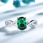 Ring Emerald Customized Gemstone 925 Sterling Silver Jewelry Ring Emerald Light Hoop Custom Ring