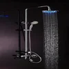round 8inches red green blue temperature led shower with handheld and overhead shower