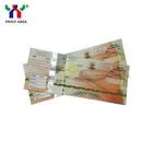 Custom security flight ticket airline thermal paper boarding pass, air fright tickets paper