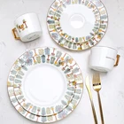 2020 popular luxury dinner wear set bone china tea cup and saucer plates and cups ceramic
