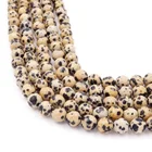 Wholesale natural Faceted Dalmatian loose stone beads for jewelry making